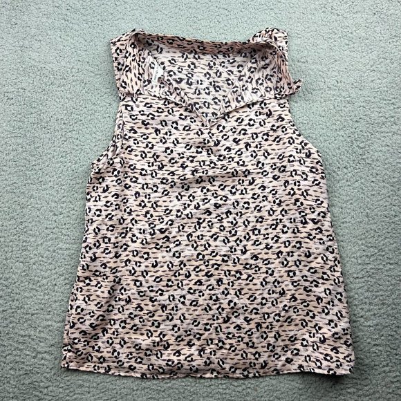 Avec Les Filles Sleeveless Top In Les Filles Pink Leopard Size Medium - Picture 1 of 7